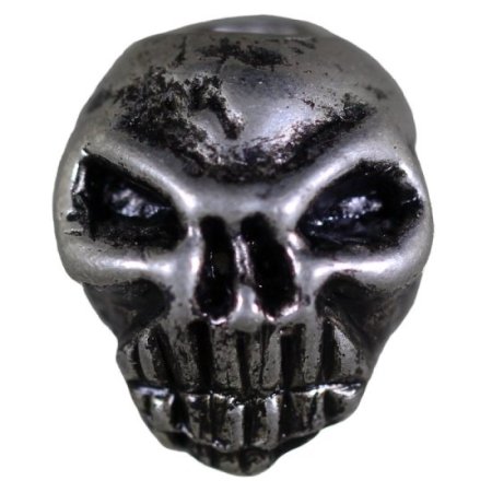 (image for) Grumpy Skull in Pewter (Set Of 2 Beads)