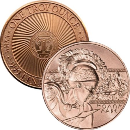 (image for) Molon Labe Series Design #1 (2020 Reverse) 1 oz .999 Pure Copper Round