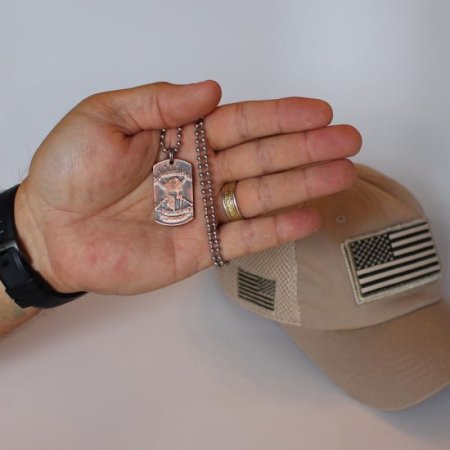 (image for) Molon Labe - Come And Take It Copper Dog Tag Necklace