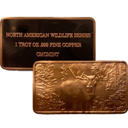 (image for) Moose (American Wildlife Set) 1 oz .999 Fine Copper Bar