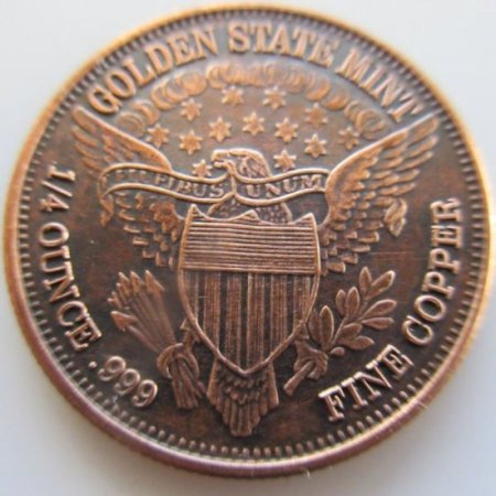 (image for) 1/4 oz Morgan Dollar Design .999 Pure Copper Round (Black Patina)
