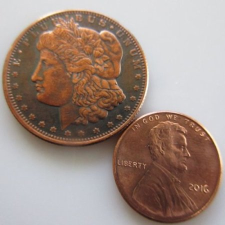 (image for) 1/4 oz Morgan Dollar Design .999 Pure Copper Round (Black Patina)