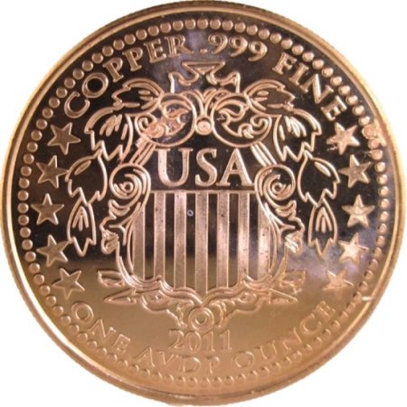 (image for) Morgan Dollar Design (Shield Back ~ 2011) 1 oz .999 Pure Copper Round