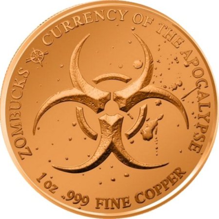 (image for) Morgue Anne 1 oz .999 Pure Copper Round (2nd Design of the Zombucks Series)