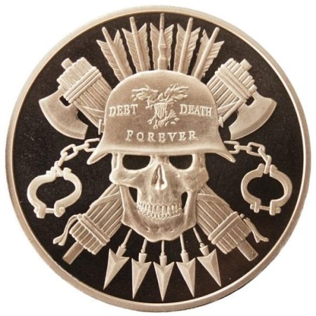 (image for) Moto - Debt Death Forever #56 (2018 Silver Shield Mini Mintage) 1 oz .999 Pure Copper Round