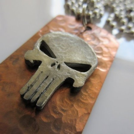 (image for) Punisher Dog Tag Necklace in Copper/Pewter by Marco Magallona