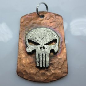 Punisher Dog Tag in Copper/Pewter by Marco Magallona