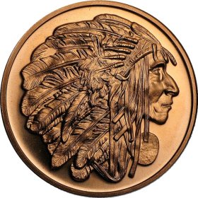 Medallion Chief 1 oz .999 Pure Copper Round