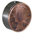 (image for) Mercury Dime Design In Copper (Black Patina) Stainless Steel Core Lanyard Bead By Barter Wear 