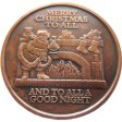 (image for) Merry Christmas To All (Snowflake Back Design Series) 1 oz .999 Pure Copper Round (Black Patina)