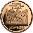 (image for) Merry Christmas To All (Snowflake Back Design Series) 1 oz .999 Pure Copper Round