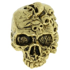Mind Skull Bead in 18K Antique Gold Finish by Schmuckatelli Co.