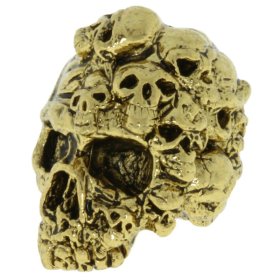 Mind Skull Bead in 18K Antique Gold Finish by Schmuckatelli Co.