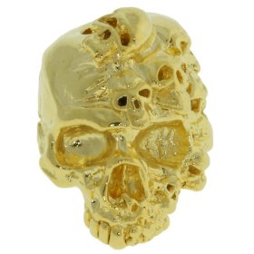 Mind Skull Bead in 18K Gold Plated Finish by Schmuckatelli Co.