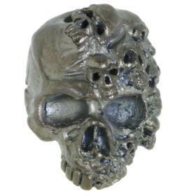 Mind Skull Bead in Hematite Matte Finish by Schmuckatelli Co.