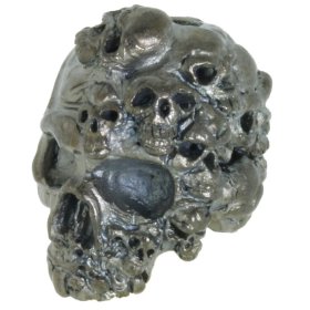 Mind Skull Bead in Hematite Matte Finish by Schmuckatelli Co.