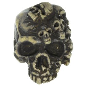 Mind Skull Bead in Roman Brass Oxide Finish by Schmuckatelli Co.