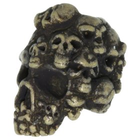 Mind Skull Bead in Roman Brass Oxide Finish by Schmuckatelli Co.