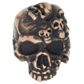 Mind Skull Bead in Roman Copper Oxide Finish by Schmuckatelli Co.