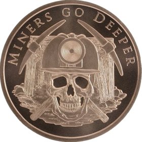 Miners Go Deeper #137 (2019 Silver Shield - Mini Mintage) 2 oz .999 Pure Copper Round