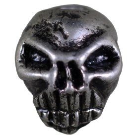 Grumpy Skull in Pewter (Set Of 2 Beads)