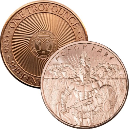 (image for) Molon Labe Series Design #2 (2020 Reverse) 1 oz .999 Pure Copper Round