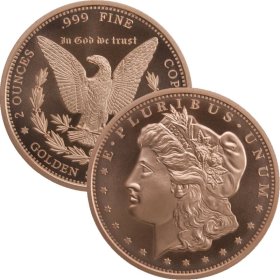 Morgan Dollar Design 2 oz .999 Pure Copper Round