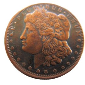 1/4 oz Morgan Dollar Design .999 Pure Copper Round (Black Patina)