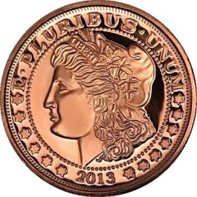 Morgan Dollar Design 2013 (Sunshine Mint) 1 oz .999 Pure Copper Rounds