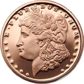 Morgan Dollar (No Date Obverse) 1 oz .999 Pure Copper Round