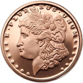 Morgan Dollar Design (Shield Back ~ 2011) 1 oz .999 Pure Copper Round
