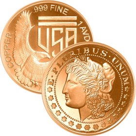 Morgan Dollar (SilverTowne Mint) 1 oz .999 Pure Copper Round