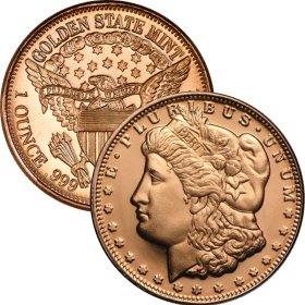 Morgan Dollar Design 1 oz .999 Pure Copper Round (Golden State Mint)