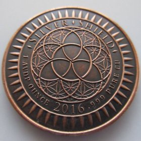 A Mothers Love 1 oz .999 Pure Copper Round (2016 Silver Shield) (Black Patina)