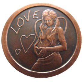 A Mothers Love 1 oz .999 Pure Copper Round (2016 Silver Shield) (Black Patina)