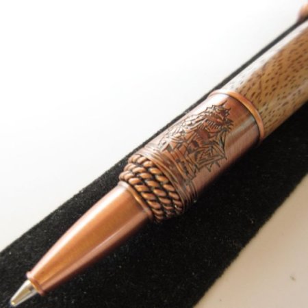 (image for) Nautical Twist Pen (Mahogany) Antique Copper