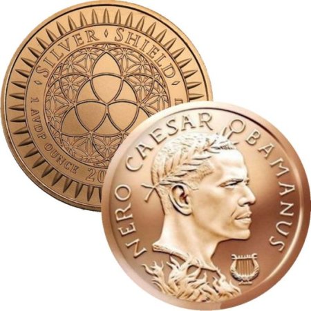 (image for) Nero Caesar Obamanus #1 (2017 Silver Shield Mini Mintage) 1 oz .999 Pure Copper Round  