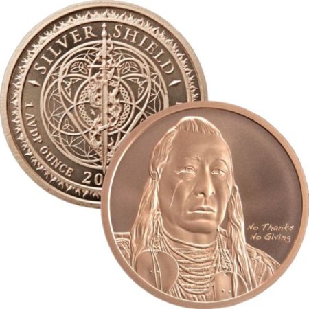 (image for) No Thanks No Giving #95 (2018 Silver Shield - Mini Mintage) 1 oz .999 Pure Copper Round