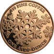 (image for) Nativity ~ Merry Christmas & Happy New Year (Snowflake Back Design Series) 1 oz .999 Pure Copper Round