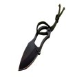 (image for) Neck Knife With Leather Sheath (Black Stainless Steel)