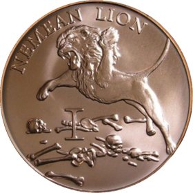 Nemean Lion 1 oz .999 Pure Copper Round (1st Design of the 12 Labors of Hercules Series)
