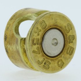 8MM Bullet Casing Bead In Brass With Nickel Primer By Bullet Bangles