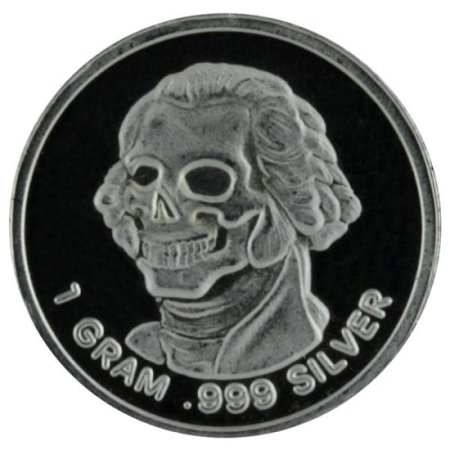 (image for) George Washington Skull .999 Pure Silver 1 Gram Pin By Barter Wear