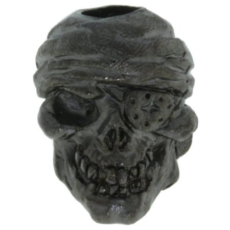 (image for) One-Eyed Jack Skull Bead in Hematite Matte Finish by Schmuckatelli Co.