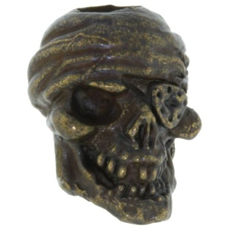 (image for) One-Eyed Jack Skull Bead in Solid Oil Rubbed Bronze by Schmuckatelli Co.