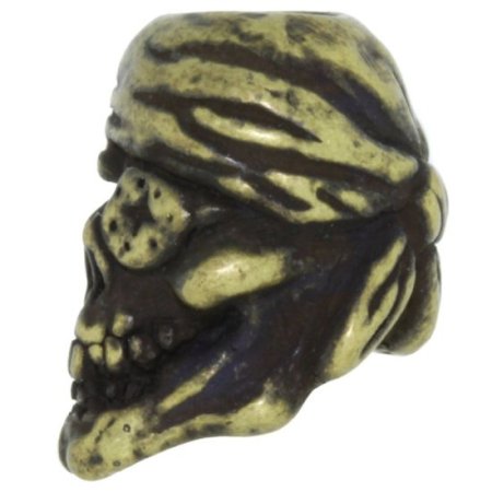 (image for) One-Eyed Jack Skull Bead in Roman Brass Oxide Finish by Schmuckatelli Co.