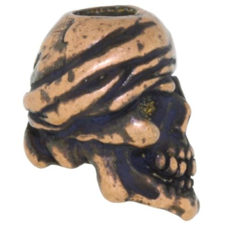 (image for) One-Eyed Jack Skull Bead in Roman Copper Oxide Finish by Schmuckatelli Co.