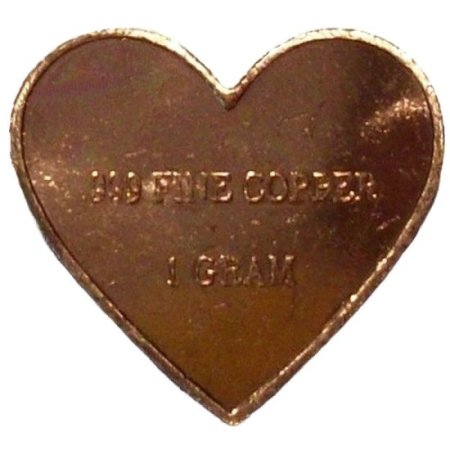 (image for) One Gram Rose Hearts From .999 Pure Copper (5 Pack)
