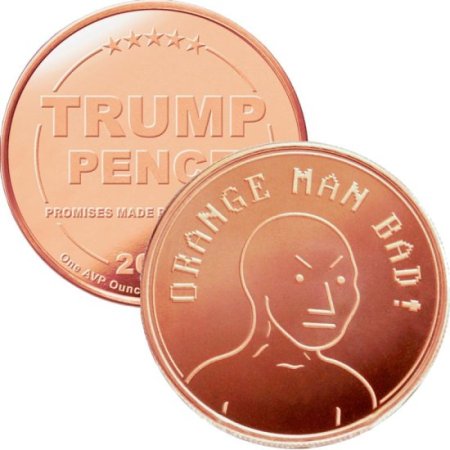 (image for) Donald J. Trump ~ Orange Man Bad (Disme) 1 oz .999 Pure Copper Round