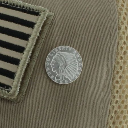 (image for) Incuse Indian .999 Pure Silver 1/10 Oz. Pin By Barter Wear